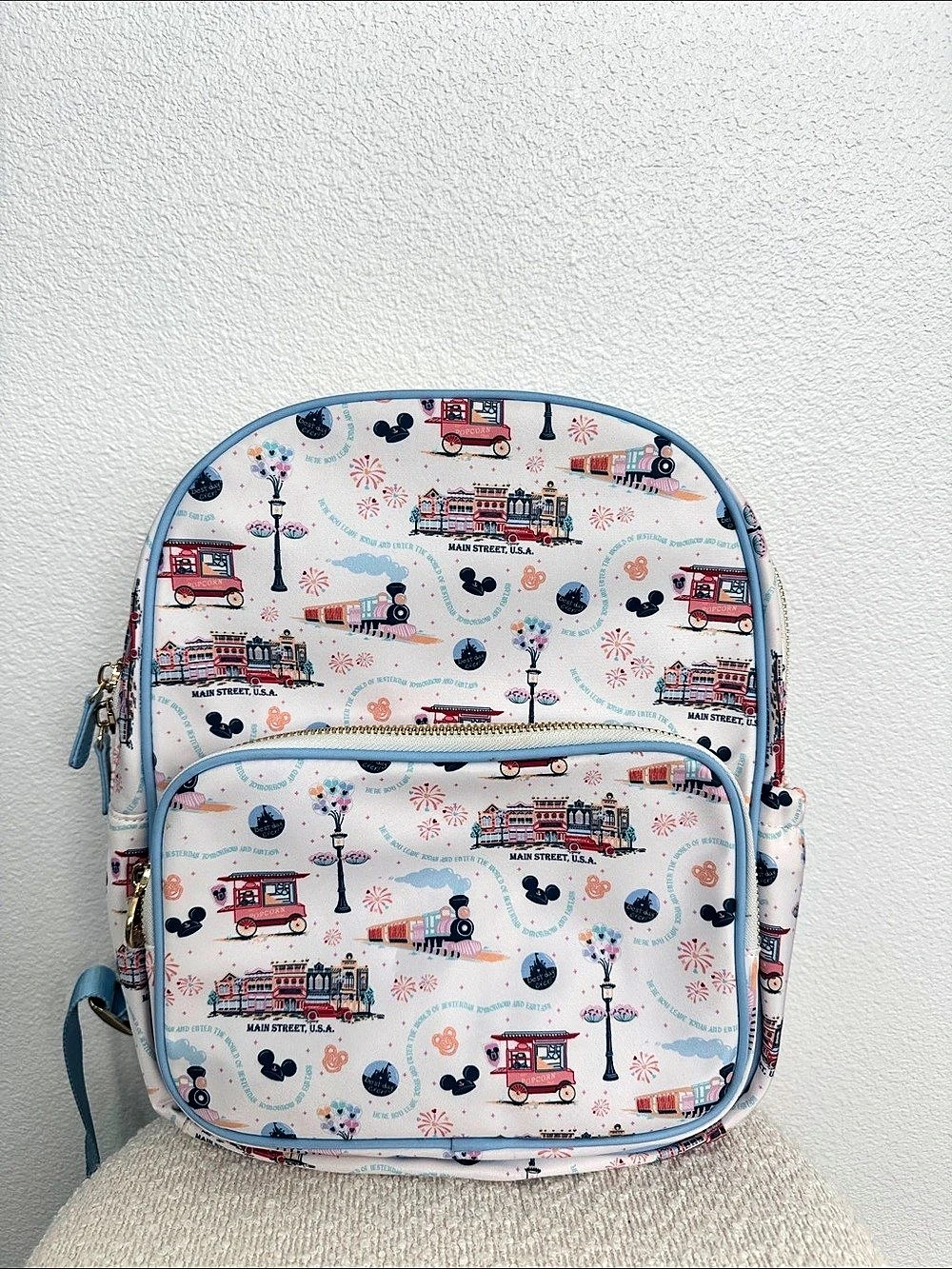 Stoney Clover Lane  Disneyland Main Street, U.S.A. Backpack in White & Blue